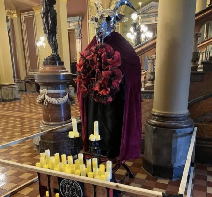 Satan, not the ‘Supreme Being’ in Iowa’s constitution, gets altar in statehouse at Christmas