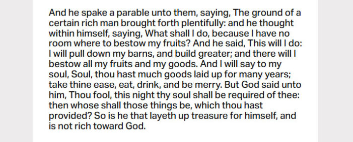 Aug. 28, 2025: ‘This is how it will be with whoever stores up things for themselves but is not rich toward God’ Aug. 28, 2025: ‘This is how it will be with whoever stores up things for themselves but is not rich toward God’