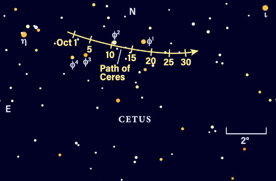 The sky, Sept. 29-Oct. 3: Tracking dwarf planet Ceres