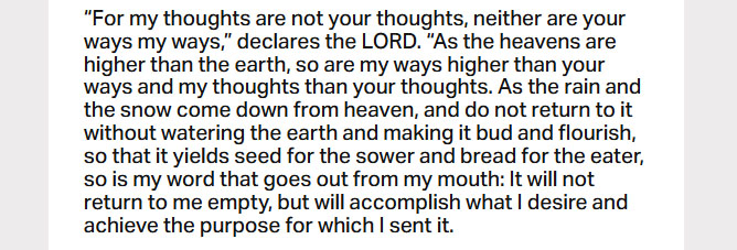 Sept. 22: ‘For my thoughts are not your thoughts, …’ Sept. 22: ‘For my thoughts are not your thoughts, …’