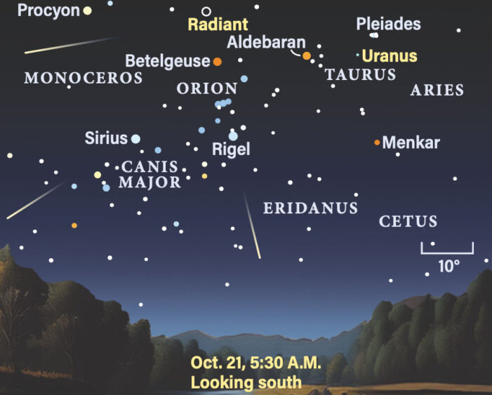 The sky, Oct. 19-24: Orionid meteor shower on Oct. 21 The sky, Oct. 19-24: Orionid meteor shower on Oct. 21