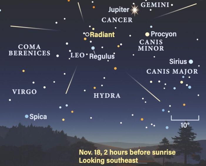 The sky, Nov. 16-21: Leonid meteor shower peaks Nov. 17-18 in Southeast