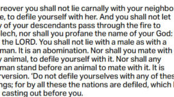 ‘Do not give any of your children to be sacrificed to Molek’