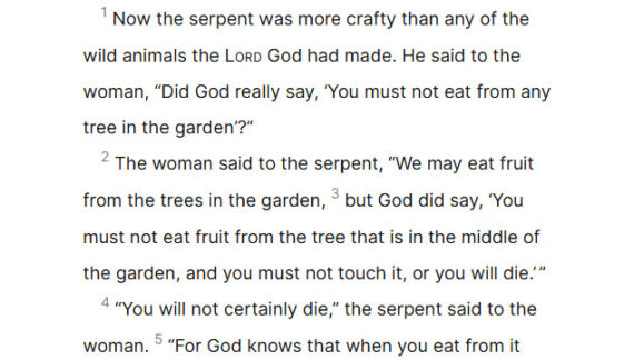 Jan. 8: The ‘serpent’ called God a liar: ‘You will not certainly die’