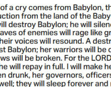 Jan. 26: ‘The Lord will destroy Babylon’