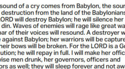 Jan. 26: ‘The Lord will destroy Babylon’