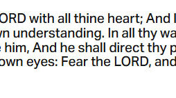 Jan. 15: ‘ … Lean not on your own understanding’ …
