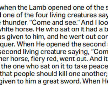 Jan. 6: ‘Then another horse came out, a fiery red one….’