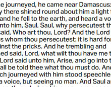 Feb. 26: ‘He fell to the ground and heard a voice, “Saul, Saul, why do you persecute me?” ‘