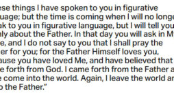 March 3: ‘A time is coming when I will … tell you plainly about my Father’