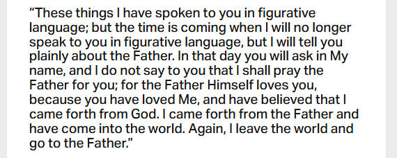 March 3: ‘A time is coming when I will … tell you plainly about my Father’
