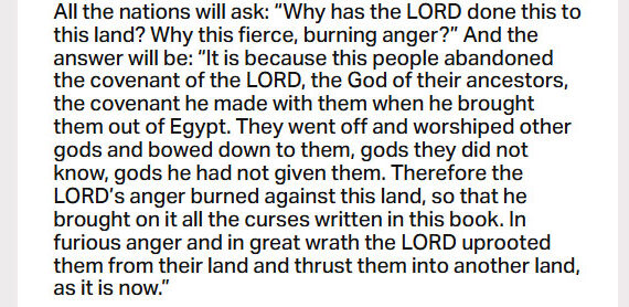 April 21: ‘It is because this people abandoned the covenant of the Lord, the God of their ancestors’