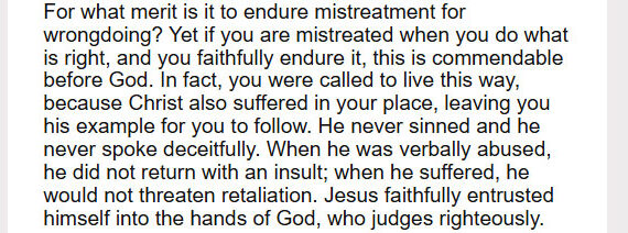 May 6: ‘When he suffered, he made no threats’