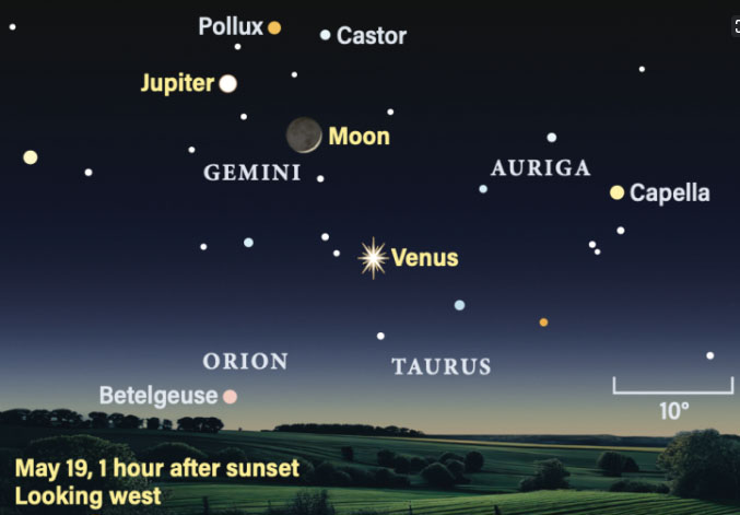 The sky, May 17-22: Venus blazes at -3.9 magnitude