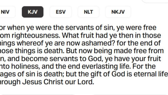 August 26: ‘The wages of sin is death, but the gift of God is eternal life in Christ’