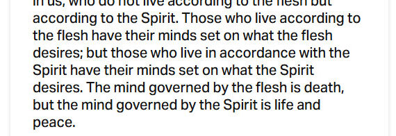 October 23: ‘The mind governed by the flesh is death . . . ‘